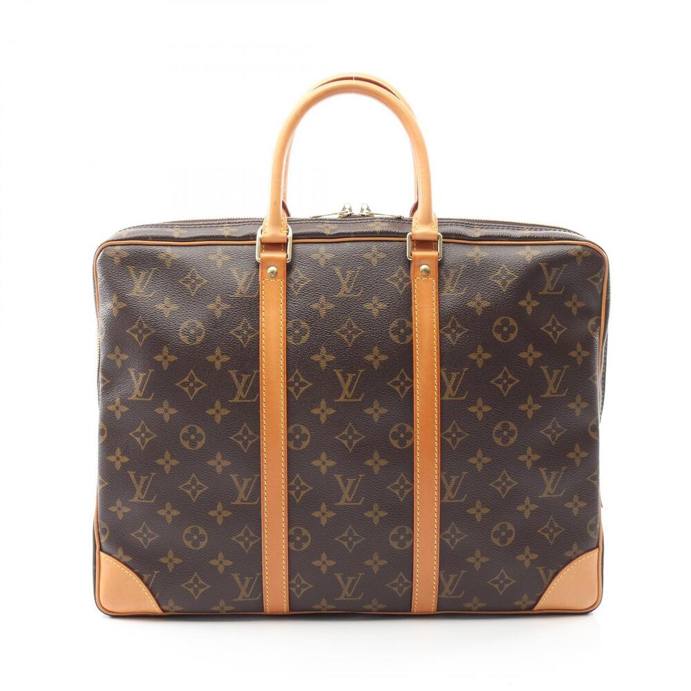 Louis Vuitton Porte documents Voyage Briefcase Bag Canvas Leather Monogram